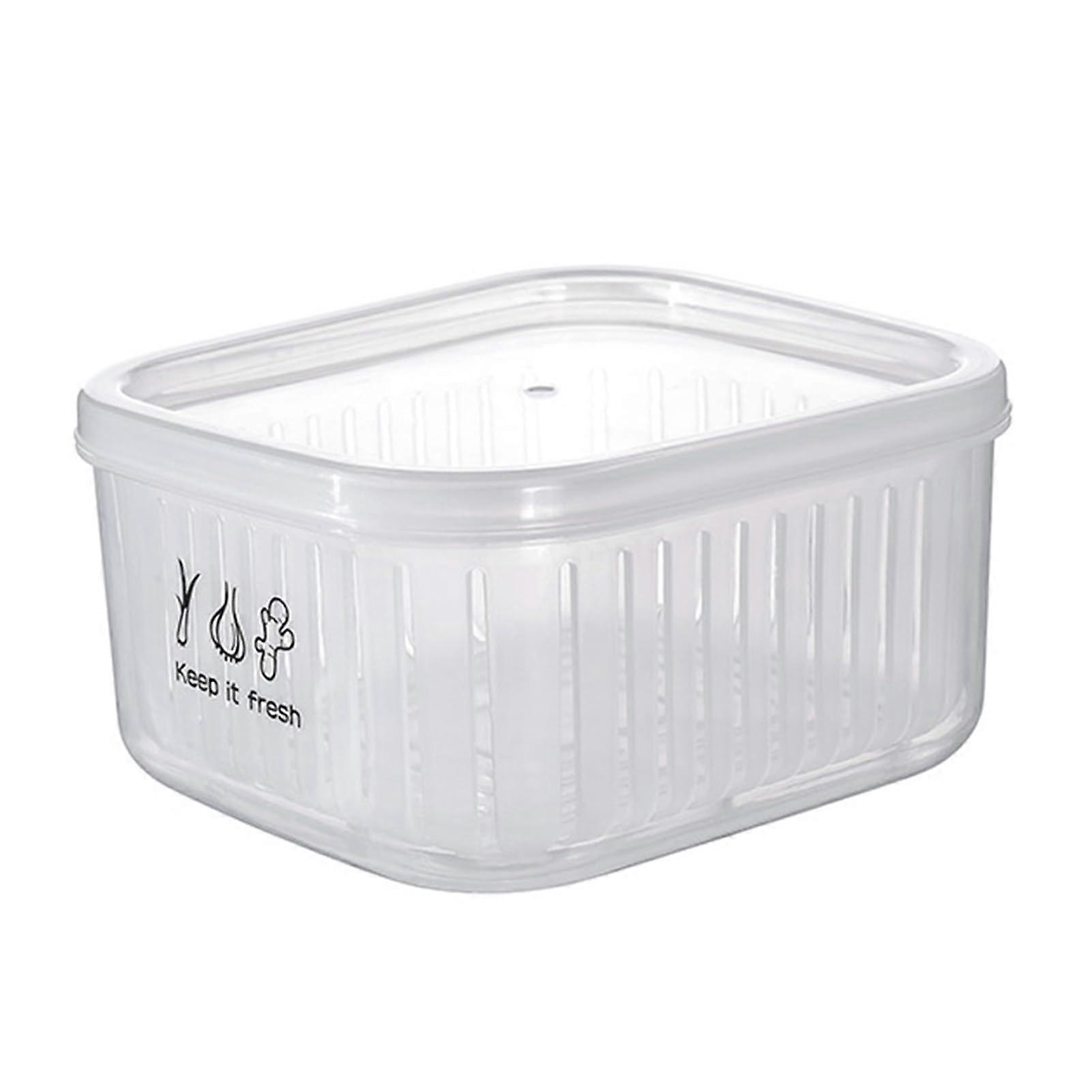 Food Storage Box Double Layer Transparent Container For Chopped Green Onion Garlic Ginger In Refrigerator