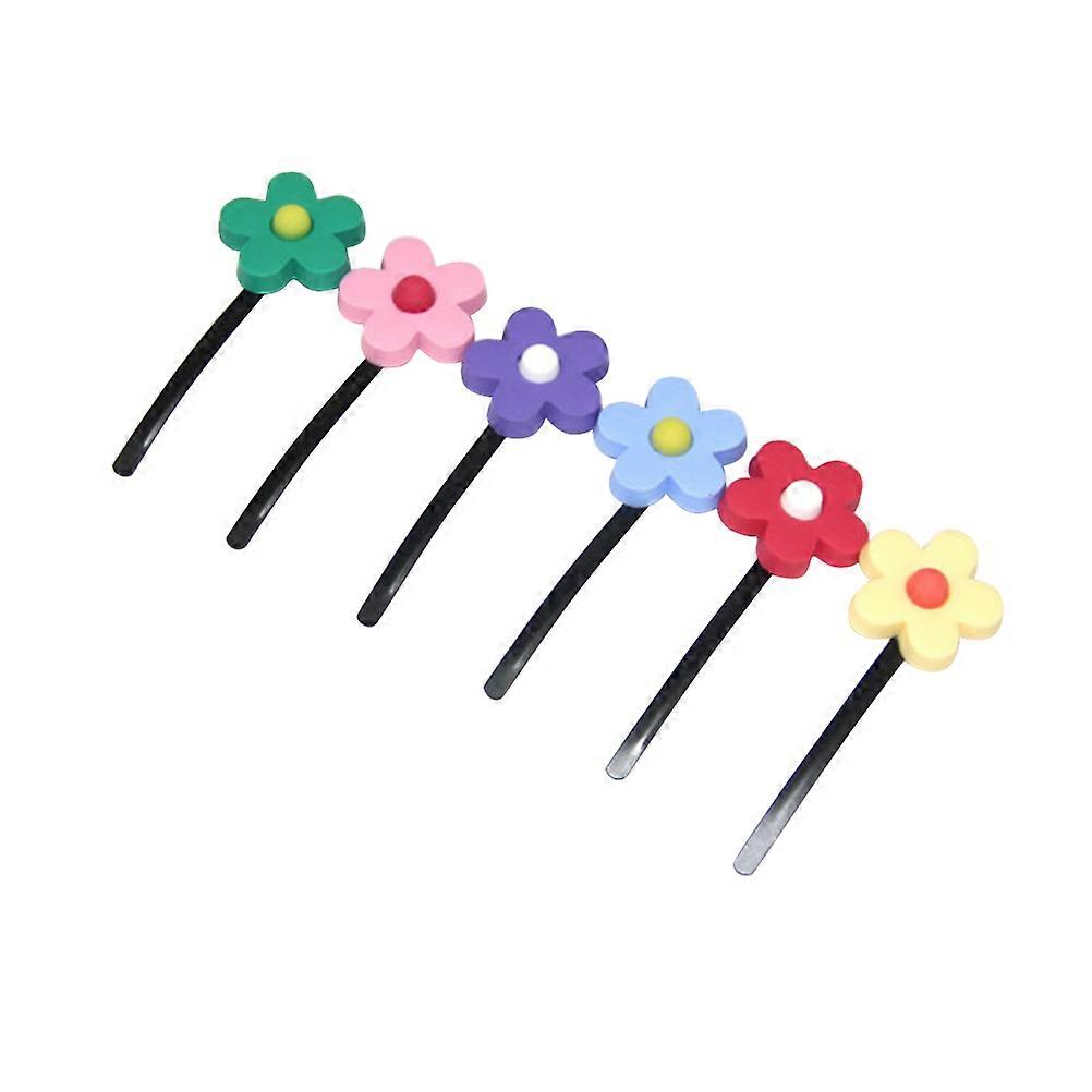 Femmes Épingle À Cheveux Mode Épingle À Cheveux Fleurs Colorées Pinces À Cheveux Pour Un Usage Quotidien 6Pcs