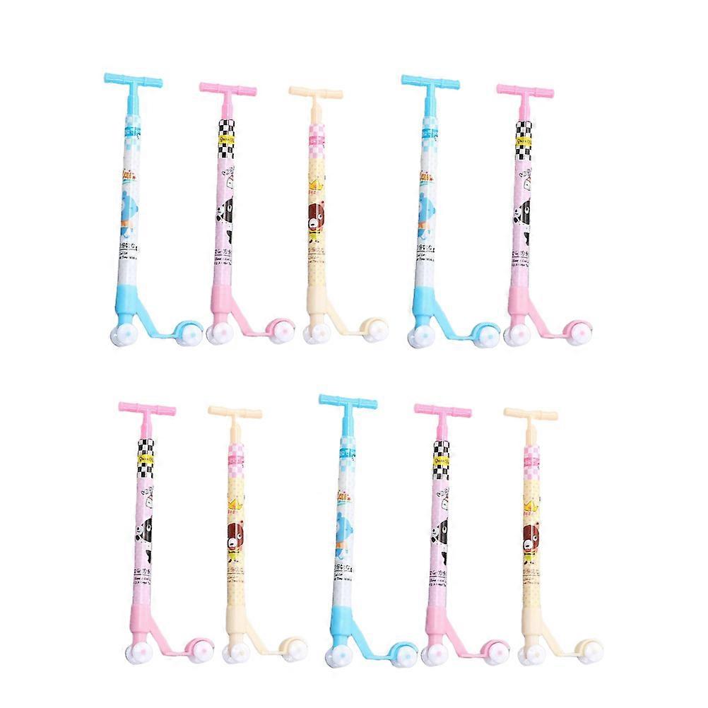 Scooter Shape Pen for School Office Writing Stationery Mixed Color 10Pcs