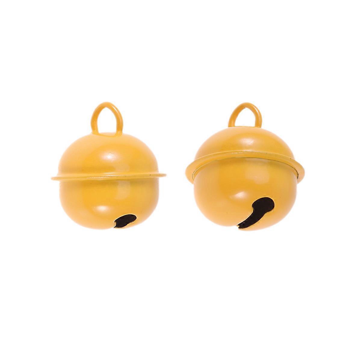 Tiny Bell Charm Painted Colorful Bells Metal Round for DIY Crafts Jewelry Pendant Party Accessories 50Pcs