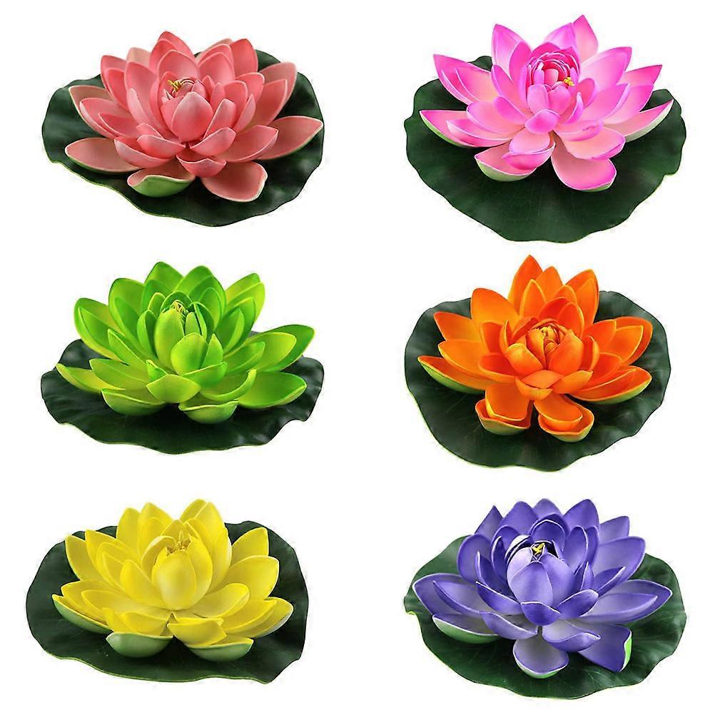 6PCS Imitated Lotus Decorative Water Lily Pool Adornment Dance Props