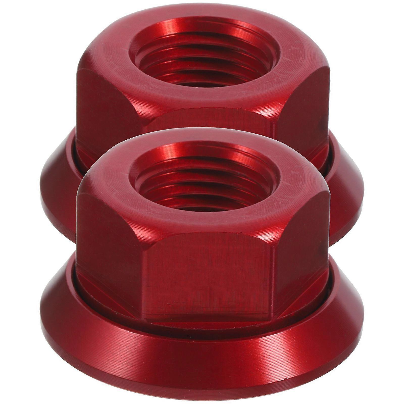 Wheel Hub Modification Nut Red Alloy Drum Nut Bike Rear Enthusiasts 2Pcs