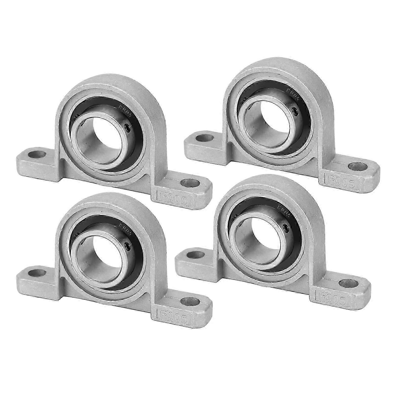 Pillow Block Bearing, 4pcs Kp005 Flange Mounted Pillow Bearings Bore 25mm/0.98' Id