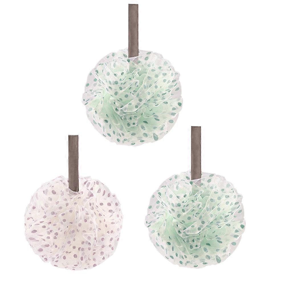 3Pcs Wave Dot Shower Ball Flower Shower Strips Cute Soft Pull Back Strips Bath Brush Rub Bath Strips Bubble-Style4