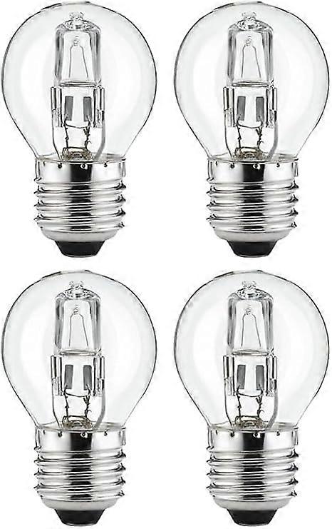 4X 28W (40W) لمبة كرة الجولف الهالوجين الشفافة - قاعدة E27 ، أبيض دافئ ، عكس الضوء