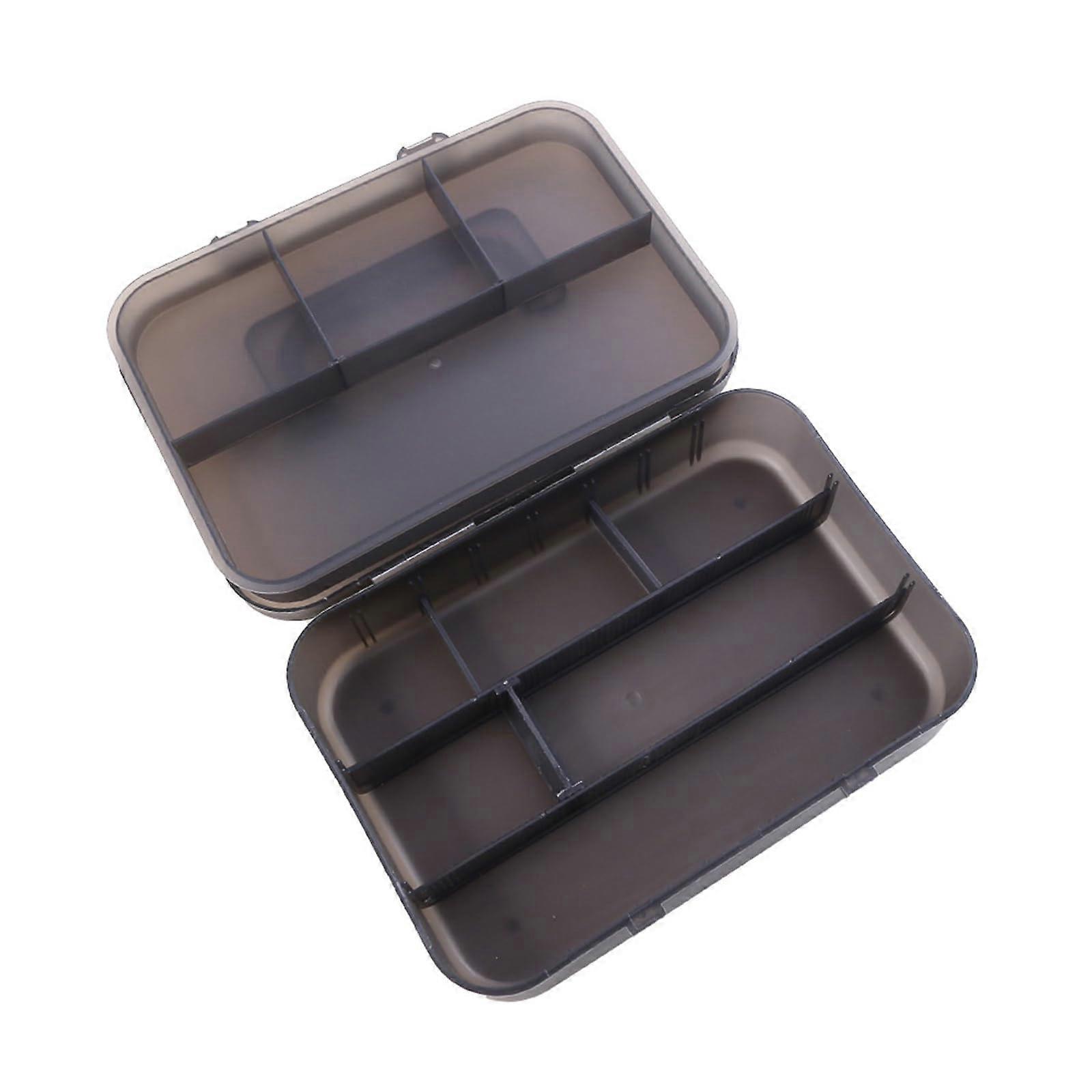 Storage box for fishing equipment, bait, doublelayered, organizer with removable dividers, portable storage tray Ref: 5707
