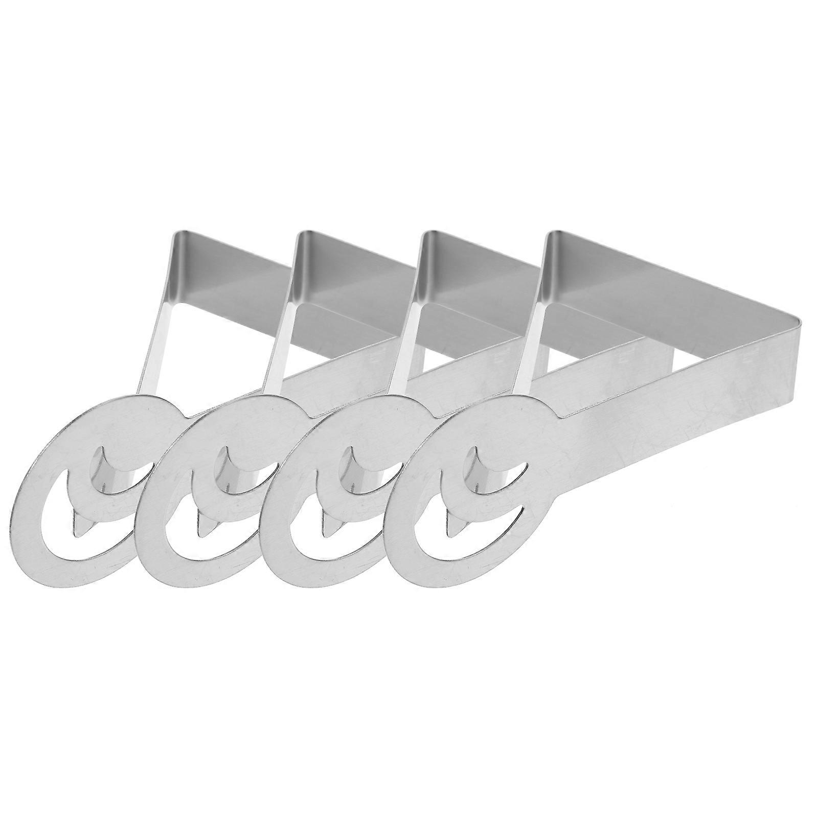 Stainless Steel Tablecloth Clips Triangle Windproof For Picnics Silver 8.2X5X3.3CM 4Pcs