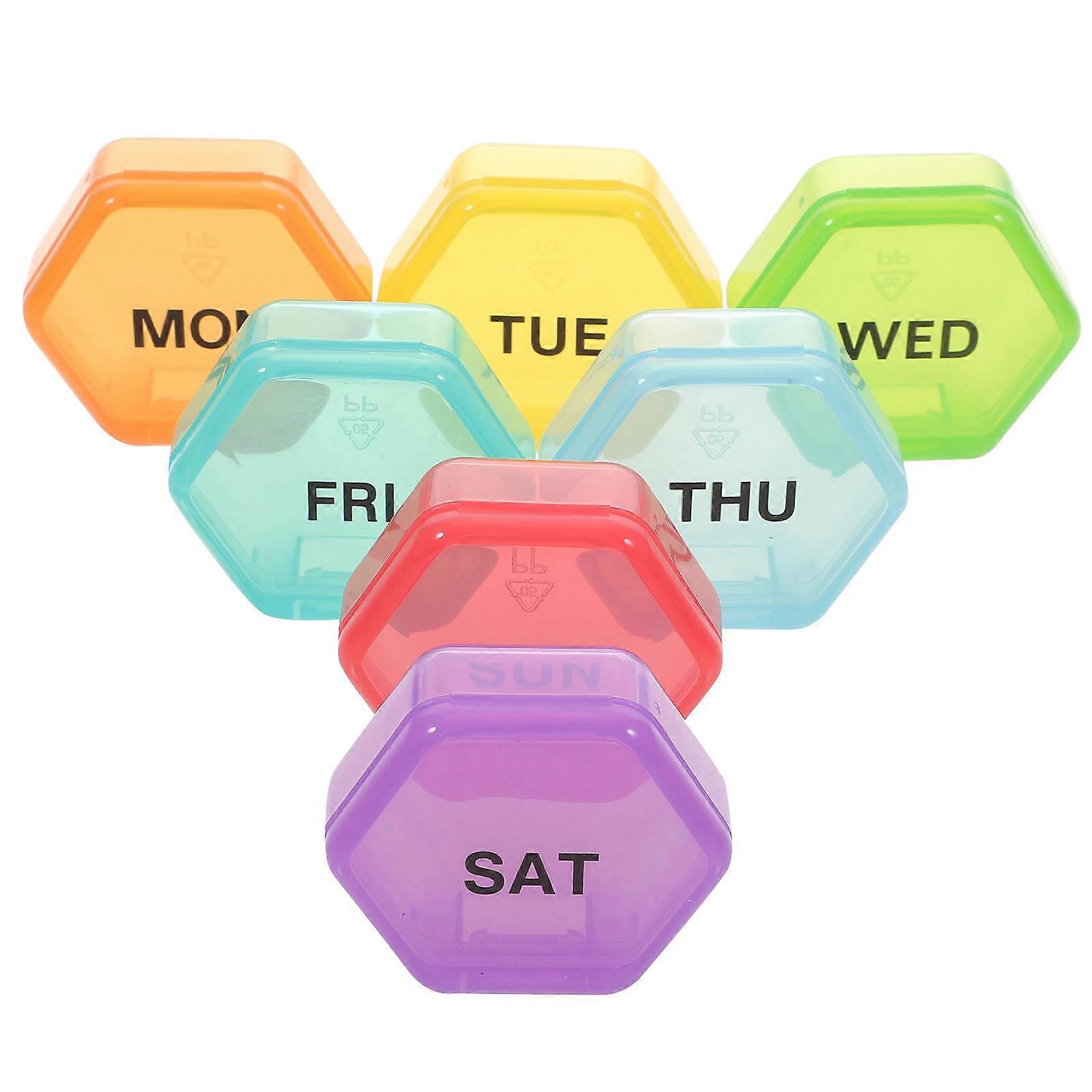 Travel Pill Case Airtight Organizer Medicine Storage Compact Design Assorted Color 1 Set