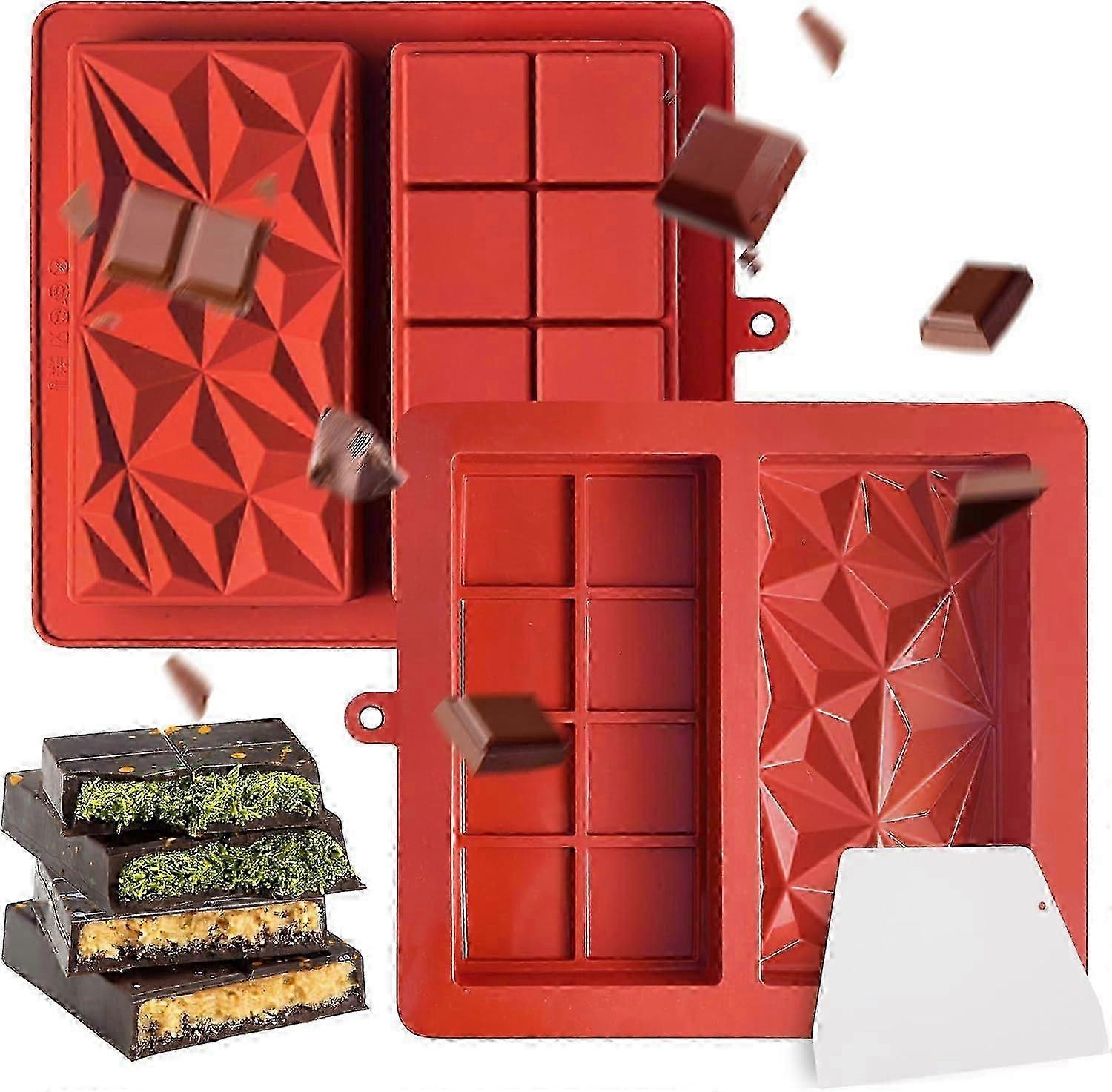 Silicone Deep Chocolate Bar Mould, Extra Deep Mould for Chocolate Making, No Spatulas Included