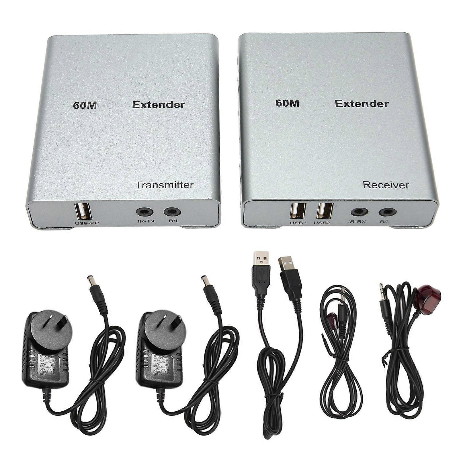 1080P HDMI KVM USB Extender - 60m Range, Cat5e/6, AU Plug, Mouse & Keyboard Control
