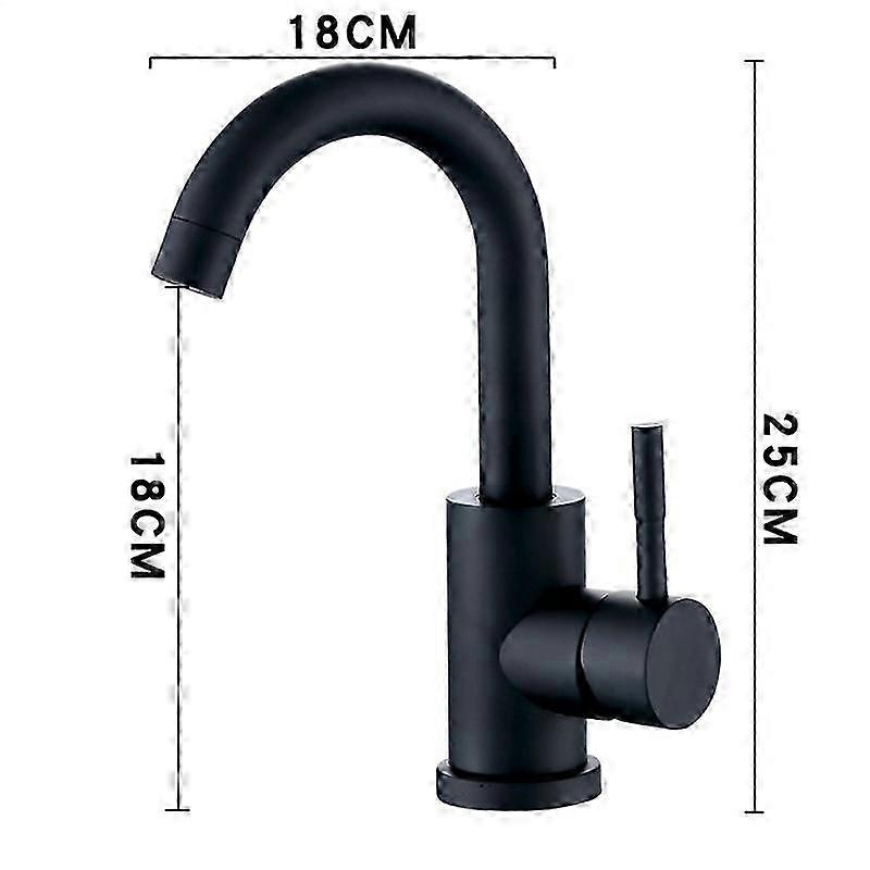 Matt Black Basin Mixer Tap with 360 Swivel and High Spout