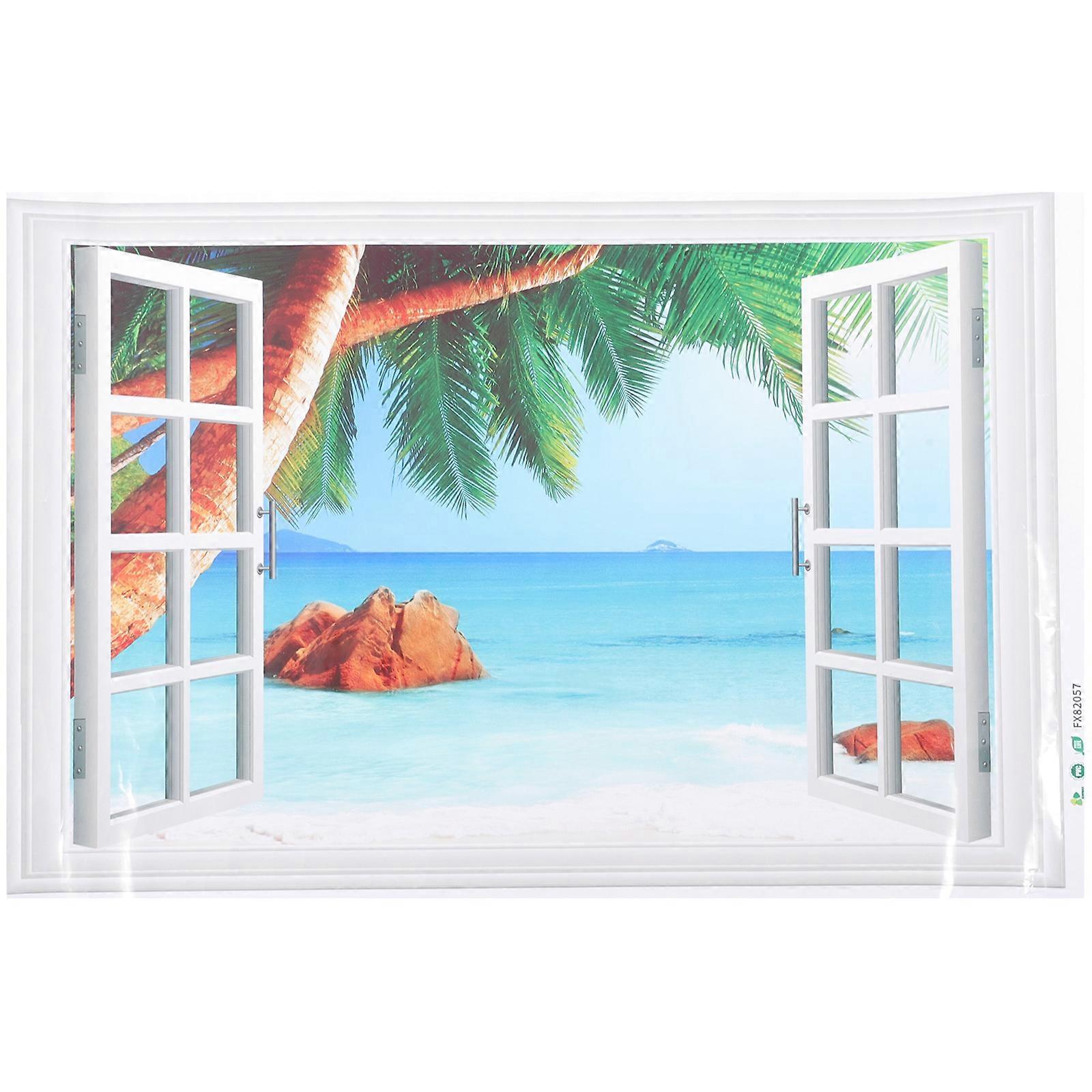 Landscape Stickers Scenery Wall Stickers Homeowners DIY Enthusiasts Multi 90.00X60.00X0.10CM Easy to Apply 1 Sheet