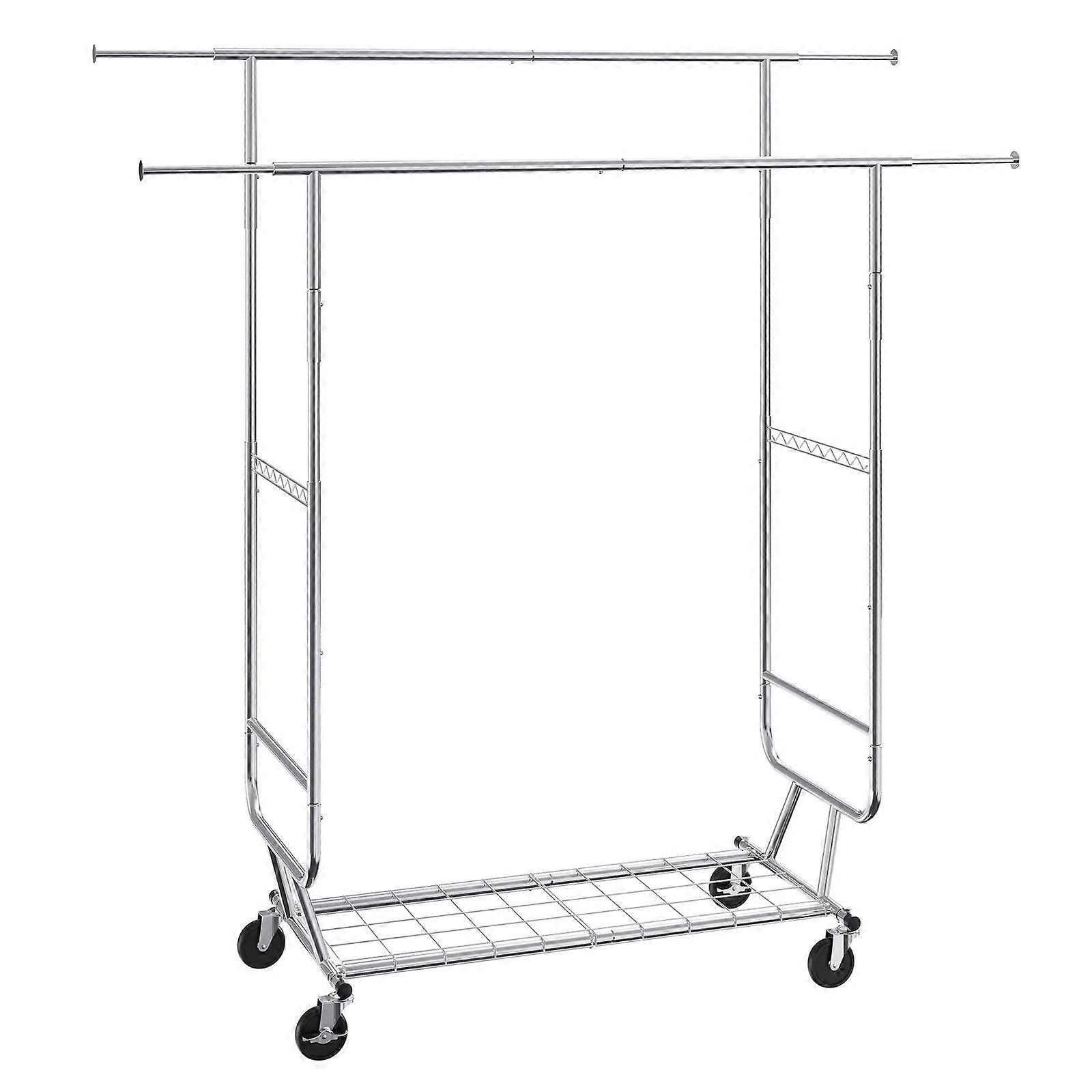 Heavy Duty Clothes Rack,48-58 inch,Adjustable Height and Extendable Length, 600 lbs Load Capacity