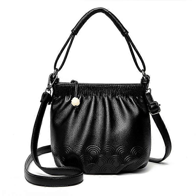 Diagonal crossbody bucket bag, practical classification, artistic Chinese style PU material