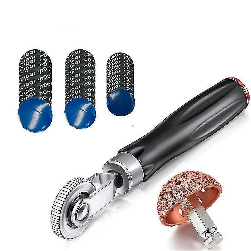 32Pcs Tire Repair Patch Tools Kit, Tire Patch Roller with Tire Buffer Wheel and Patches Suitable for Vehicles 42mm