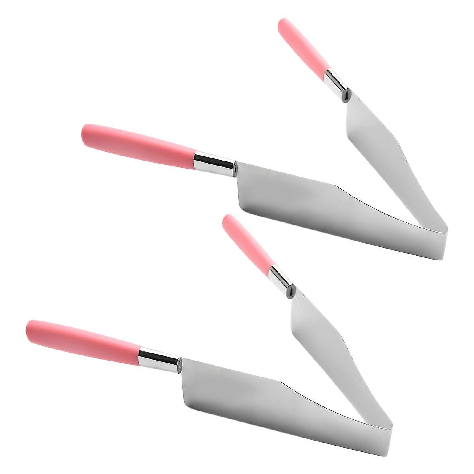 2pcs Stainless Steel Cake Cutters and Food Tongs for Cake Cutting Tools in Random Color
