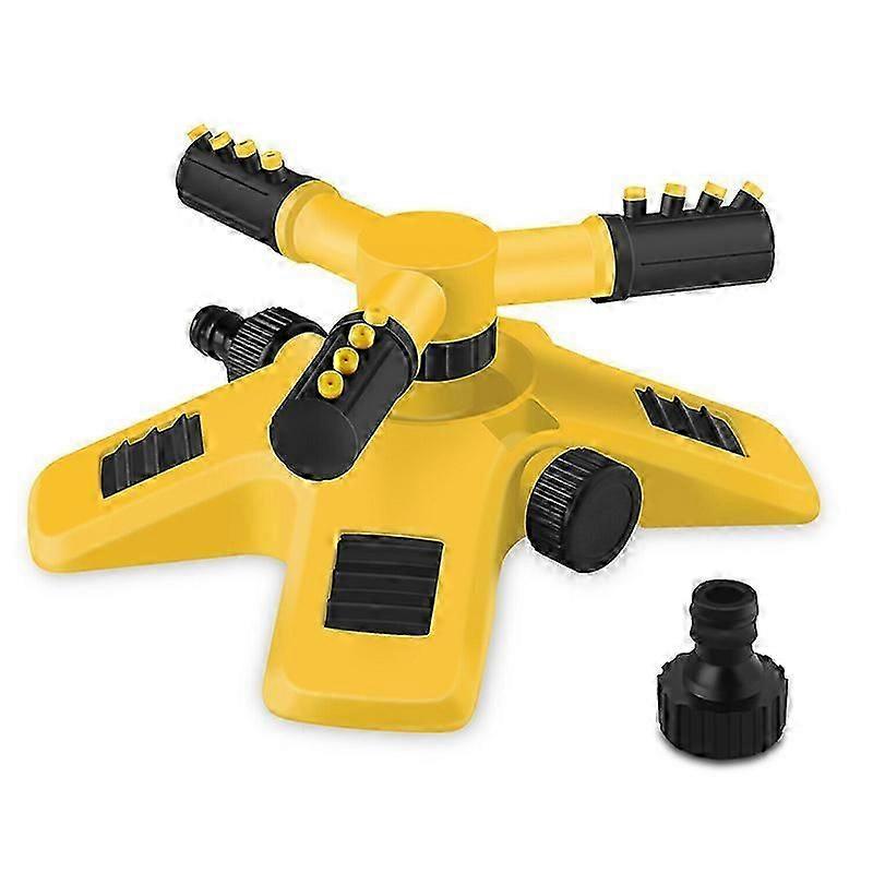 Garden Lawn Sprinkler 360 Degree Automatic Rotating Sprinkler Nozzle Nursery Irrigation Rotating Trigeminal Sprinkler Tandem