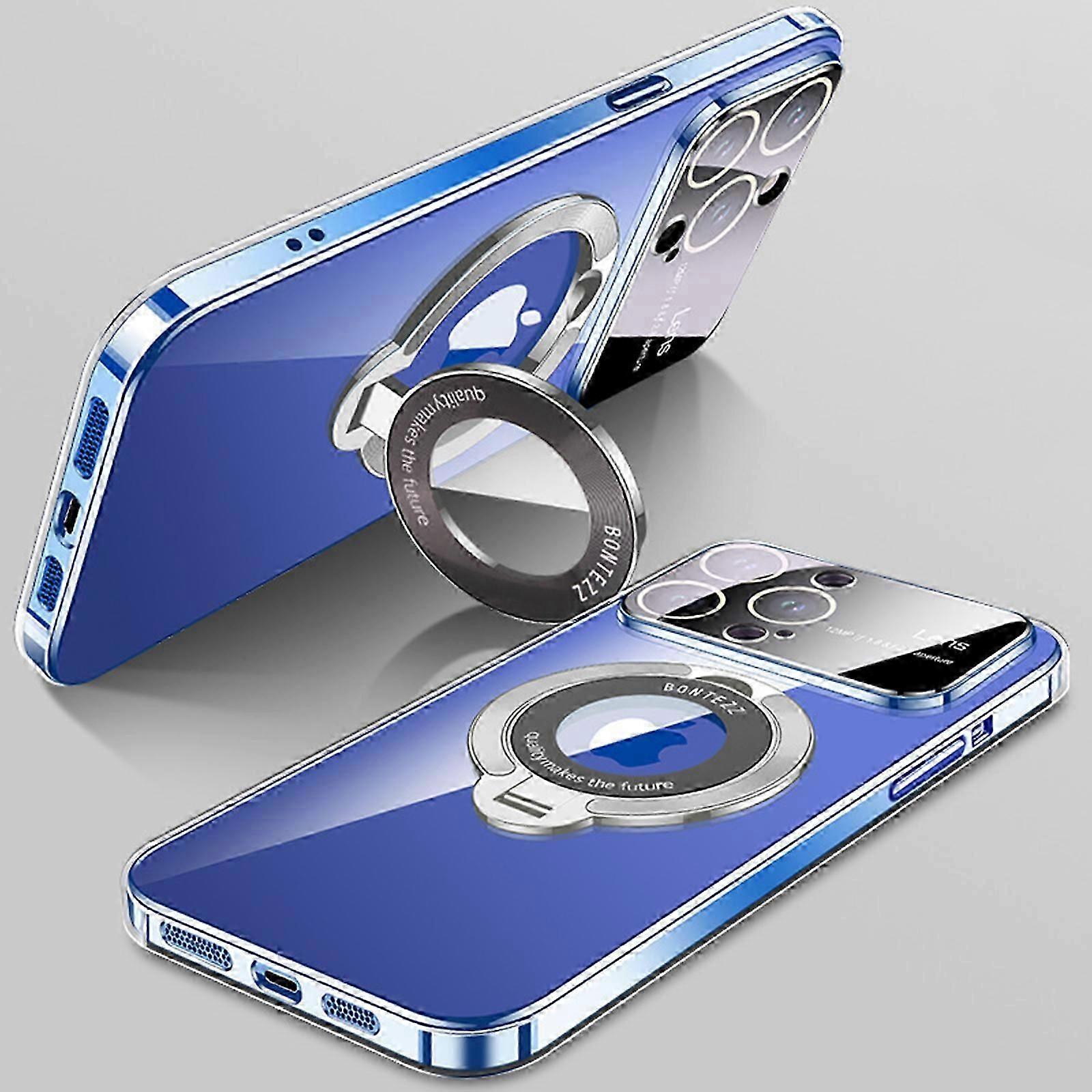 iPhone 15 Pro Max için Manyetik Katlanabilir Stand Kılıf Kapağı, Büyük Pencere Telefon Kılıfı Sızıntı Etiketi 15 Pro max için Manyetik Braket