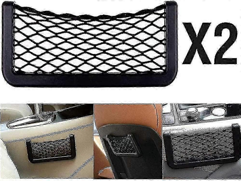Pocket Net, Universal Car Seat Back Storage Mesh Bag Mesh Bag Mesh Organizer Wallet Adhesive (2 pcs)