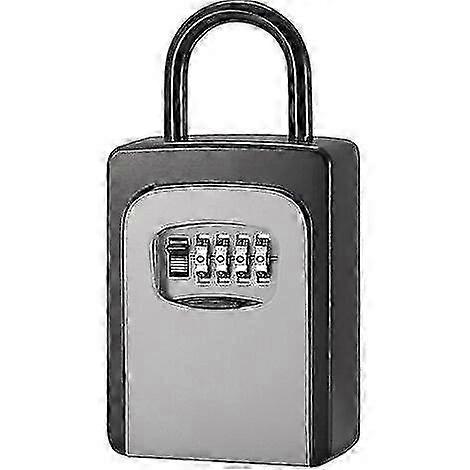 Key safe with dust cover without installation 4-digit combination, grey