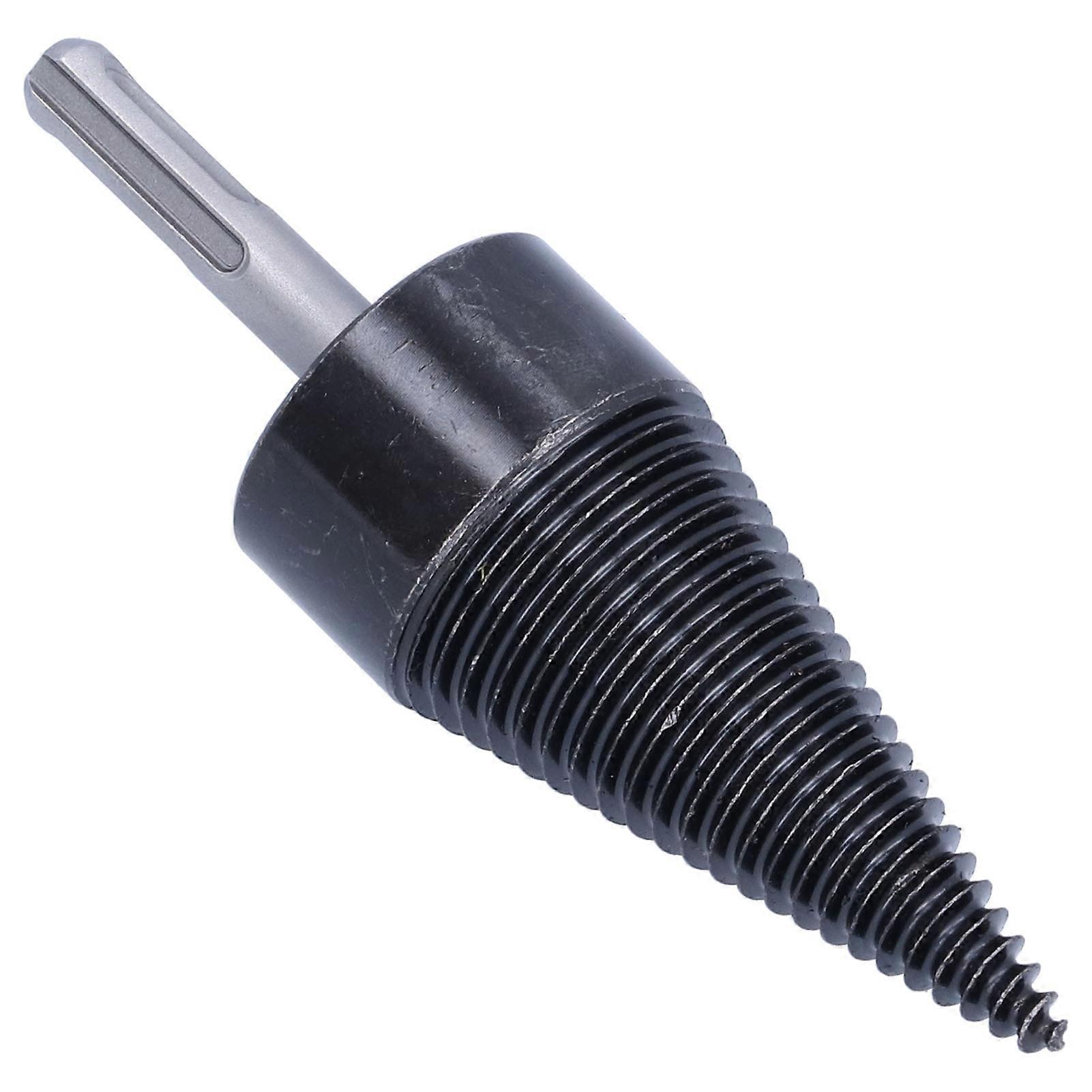 Twist Firewood Splitter Wood Cone Punch Drill Bit Round Shank Split Tool Hardware 42mm L