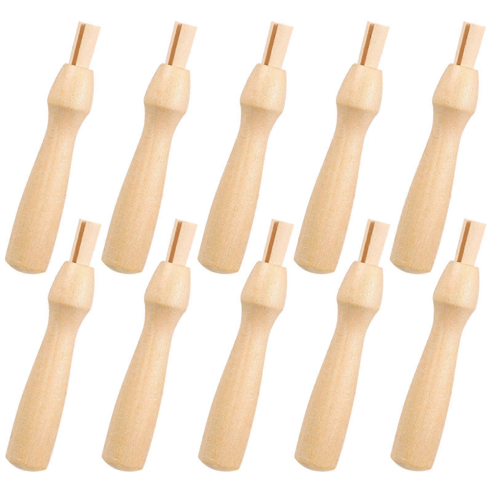 DIY Felting Tool Kit Replacement Wooden Handles For Crafts 7X1.4cm Smooth Surface Ergonomic Design 10Pcs