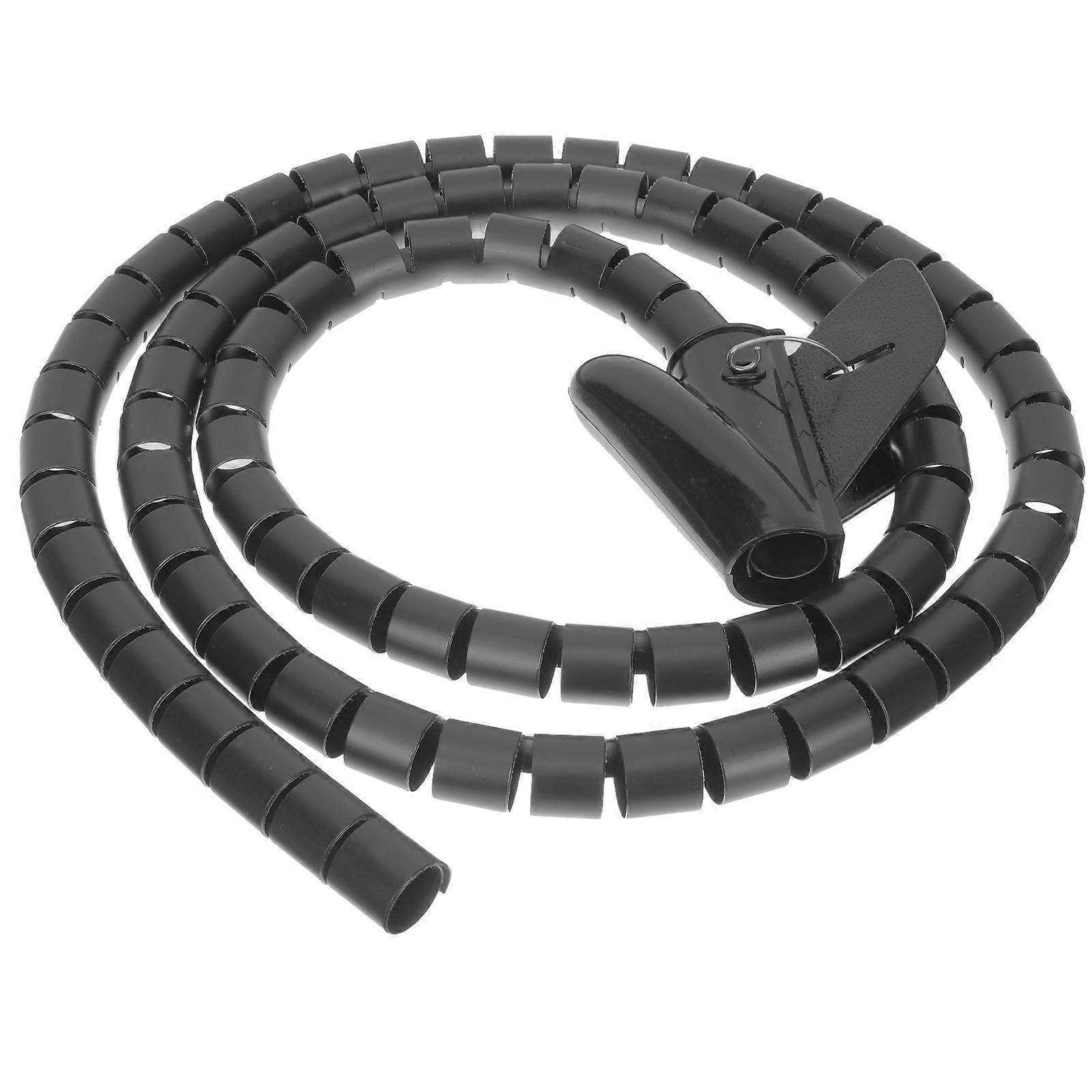 Coiled Cable Sleeve Spiral Winding Cable Organizer Computer Setup Pe Polyethylene Dust Protection 1Pack