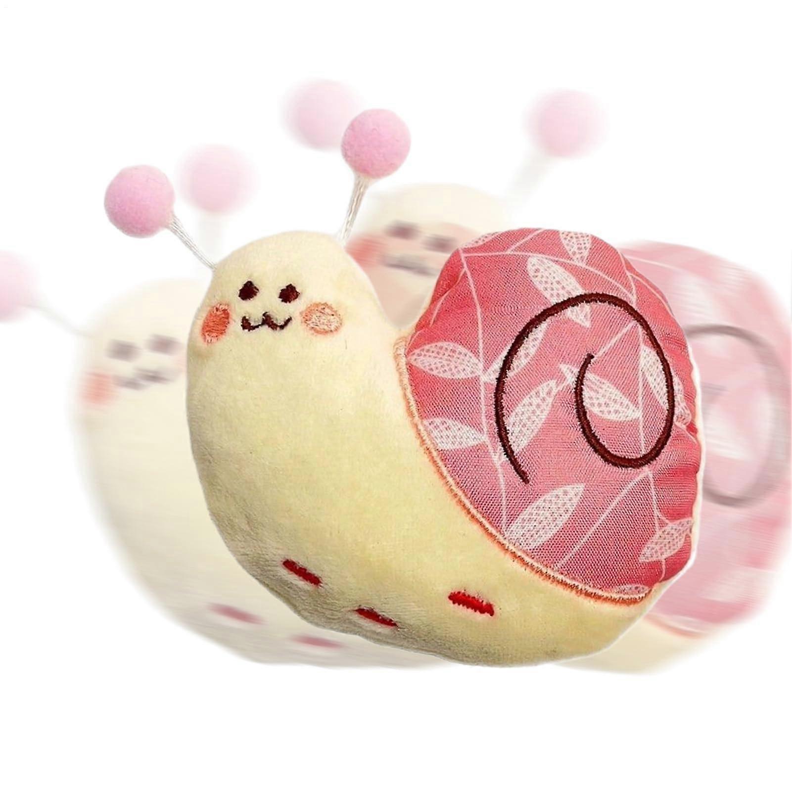 Plush Dog Toy for Puppies, Snail-Shaped Chew Toy for Dental Care, Pink Color, Soft Material, Puppy Teething Aid