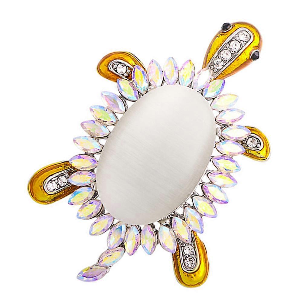 Delicate Turtle Brooch with Opal Cat Eye Stone   Multi Functional Sweater Pin & Necklace Charm for Women