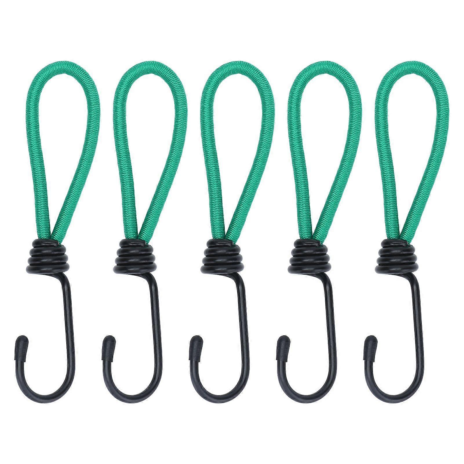 5pcs Canopy Hooks Multifunctional Portable Green Elastic Rope Buckles for Outdoor Camping Canopy Tent FixingYMJJ