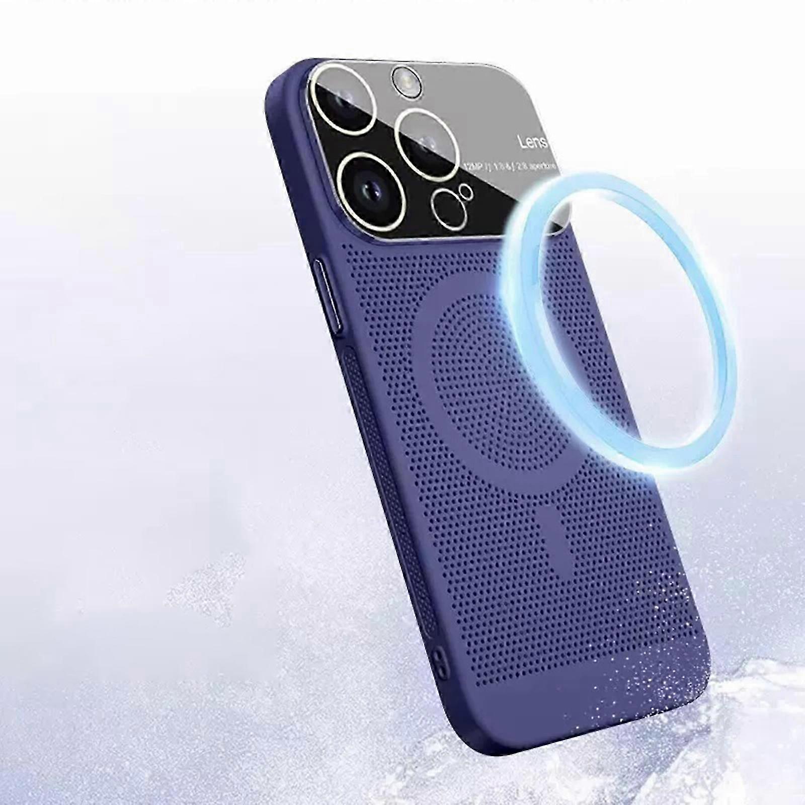 Heat Dissipation Case for iPhone 15 Pro Max/15 Ultra 6.7 Case with MagSafe Mesh Breathable Cooling Magnetic Case, Full Camera Lens Protector