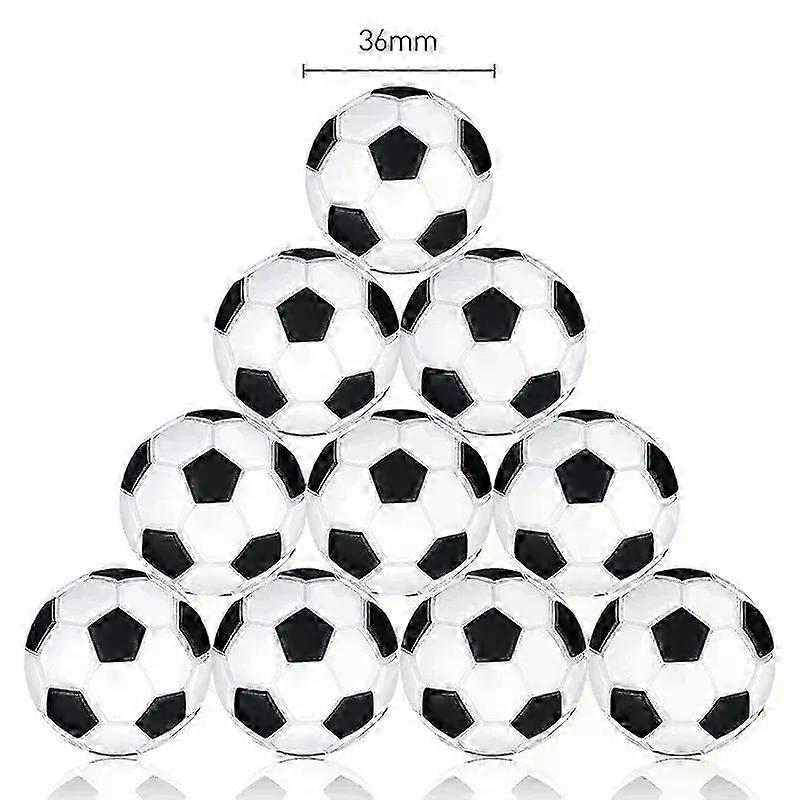 10pcs Table Soccer Accessories Black And White Resin Mini Footballs 28/32/36mm for Kids and Adults Football Machine Games