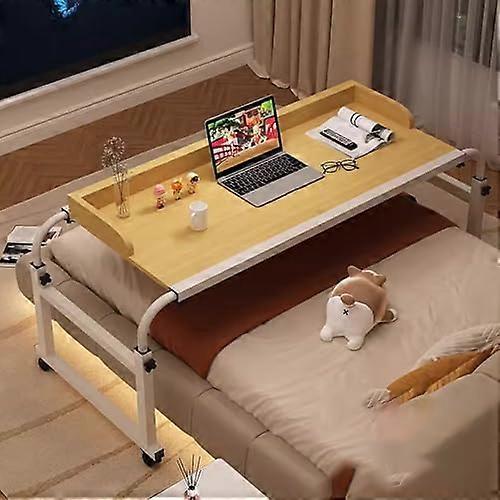Overbed table with wheels, medical rolling table for hospital and home, portable desk over the bed