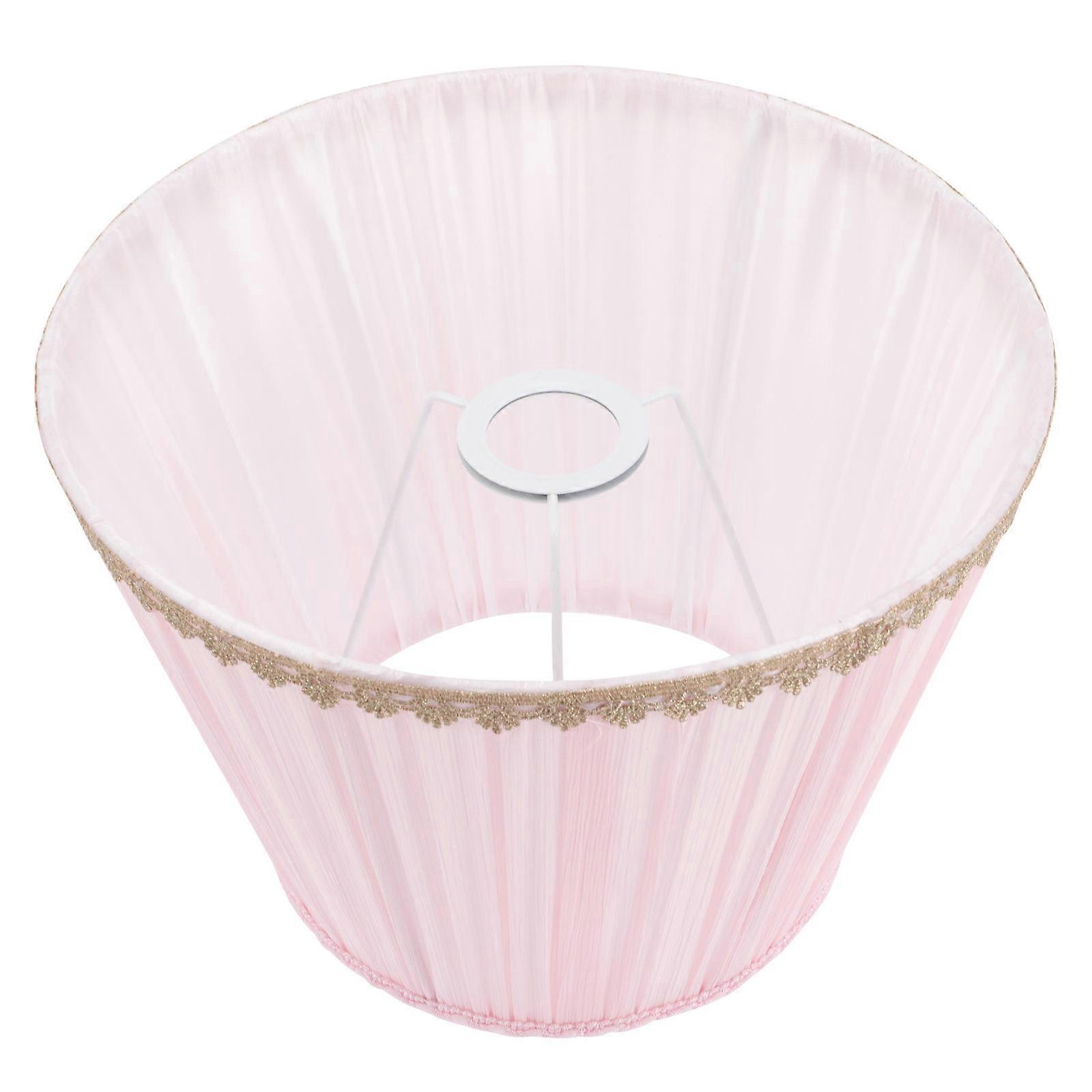 Replacement Lamp Shades Modern Fabric Lamp Shade Table Lampshade Indoor Use Pink 30x22cm Dustproof Protect Light Bulb 1Pack