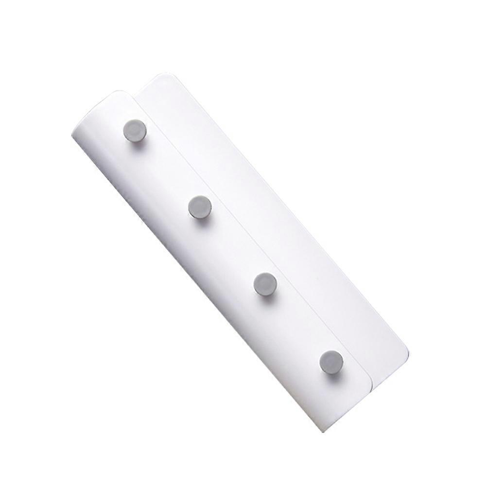 White Plastic Wall Hanging Rack for Keys and Hats with Minimalist Modern Design and Stylish Finish 4 Hooks