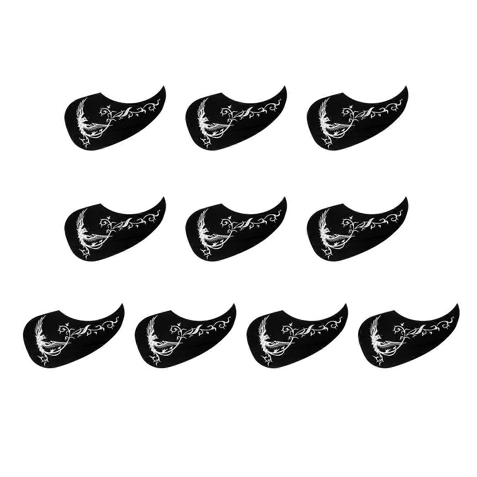 Teardrop Shaped Acoustic Guitar Stickers 10pcs Self Adhesive Scratch Decals with Swallow Pattern for Guitar Decoration