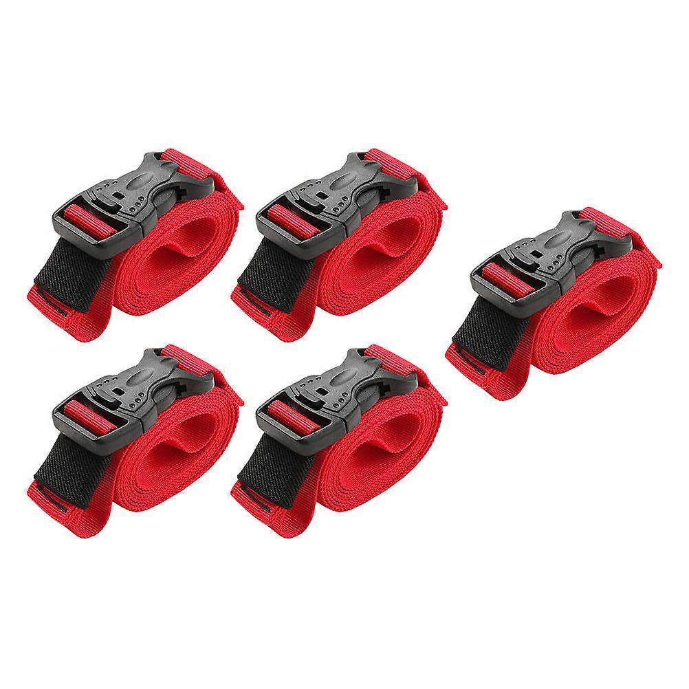 Cargo Lashing Strap Nylon Cable Ties Campers Indoor Storage Red Extendable Long Strip 5Pcs