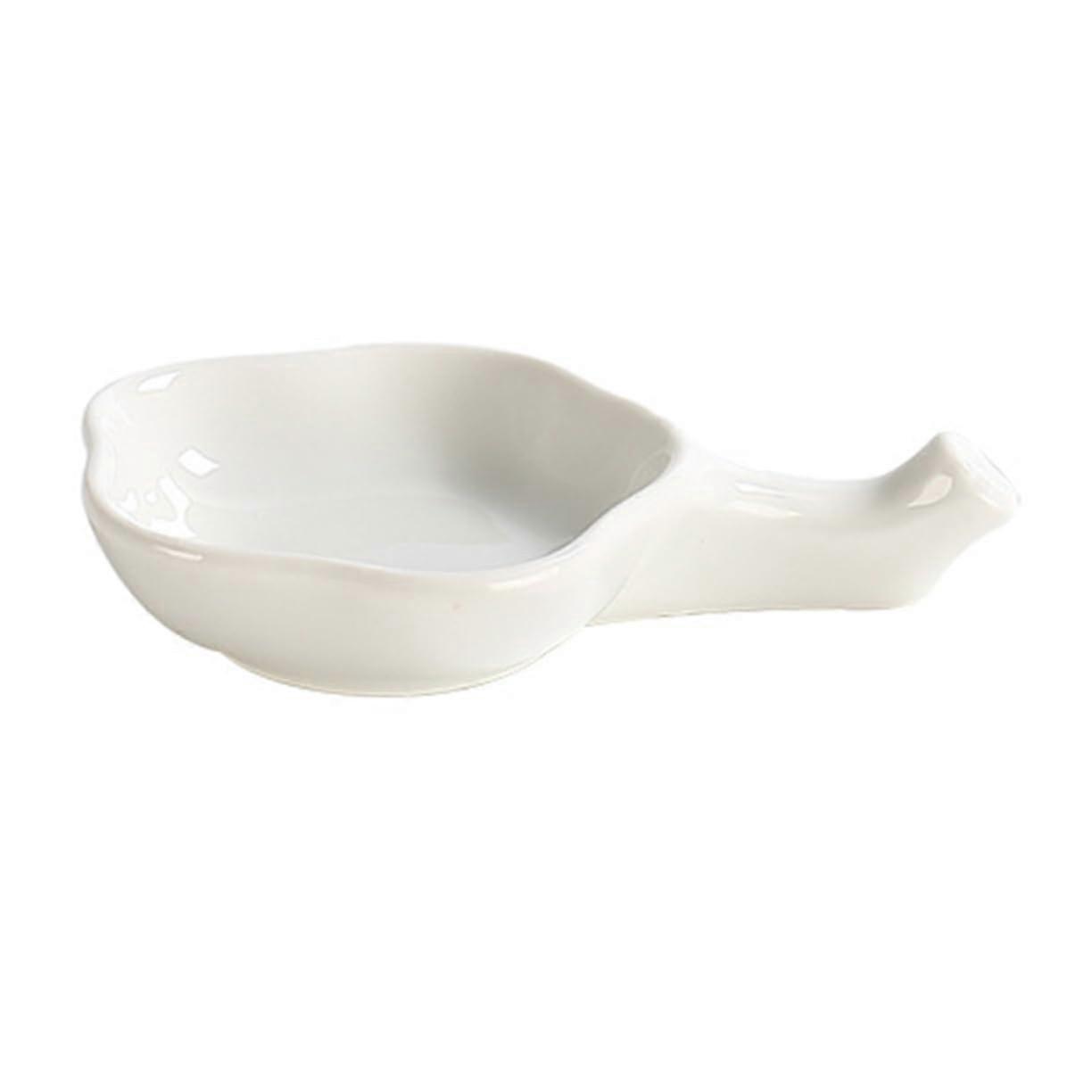Japanese Style Ceramic Chopstick Holder Sauce Bowl Petal Design Random Color Ideal as Chopstick Rest or for Sauces and Spices
