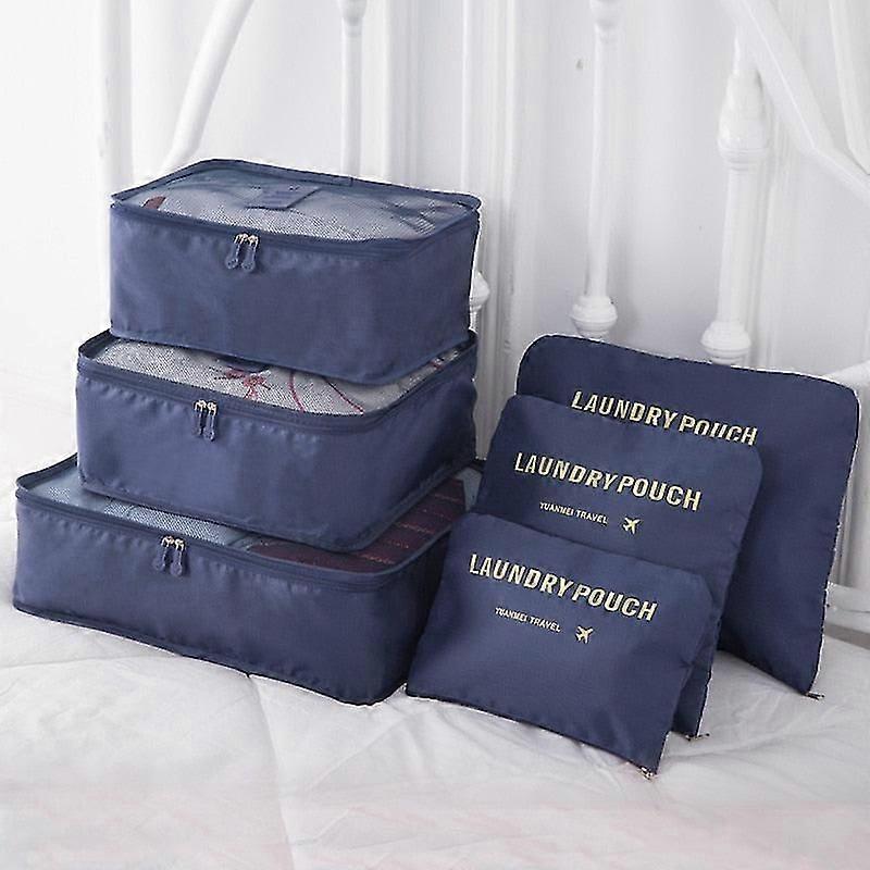 6-piece British travel wardrobe set - compact folding cubes for suitcase organisation
