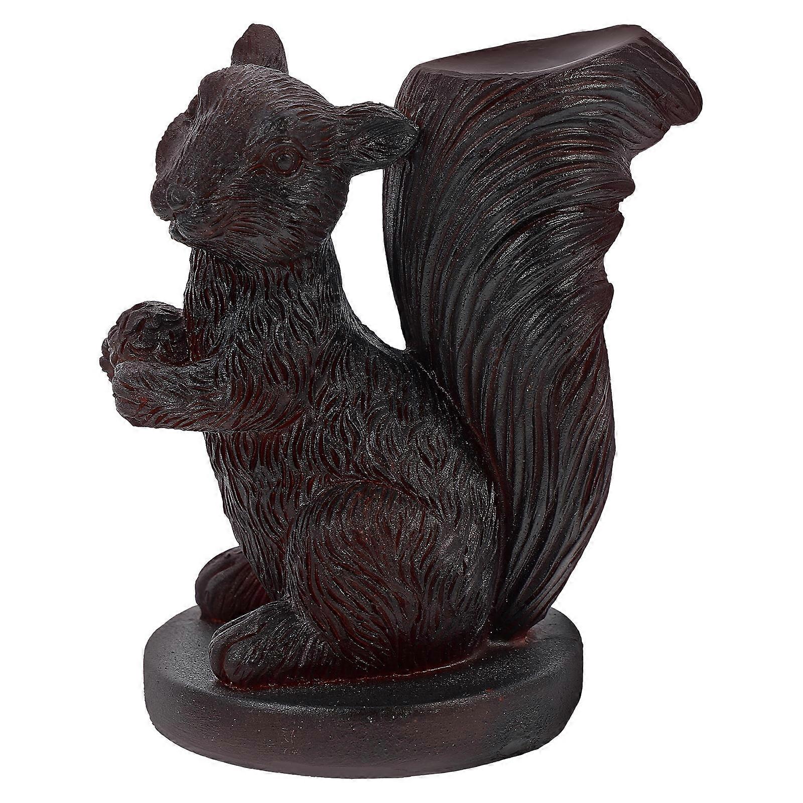 Crystal Balls Resin Base Squirrel Shape Display Stand Dark Brown 8X6.5CM For Home Decoration 1Pack