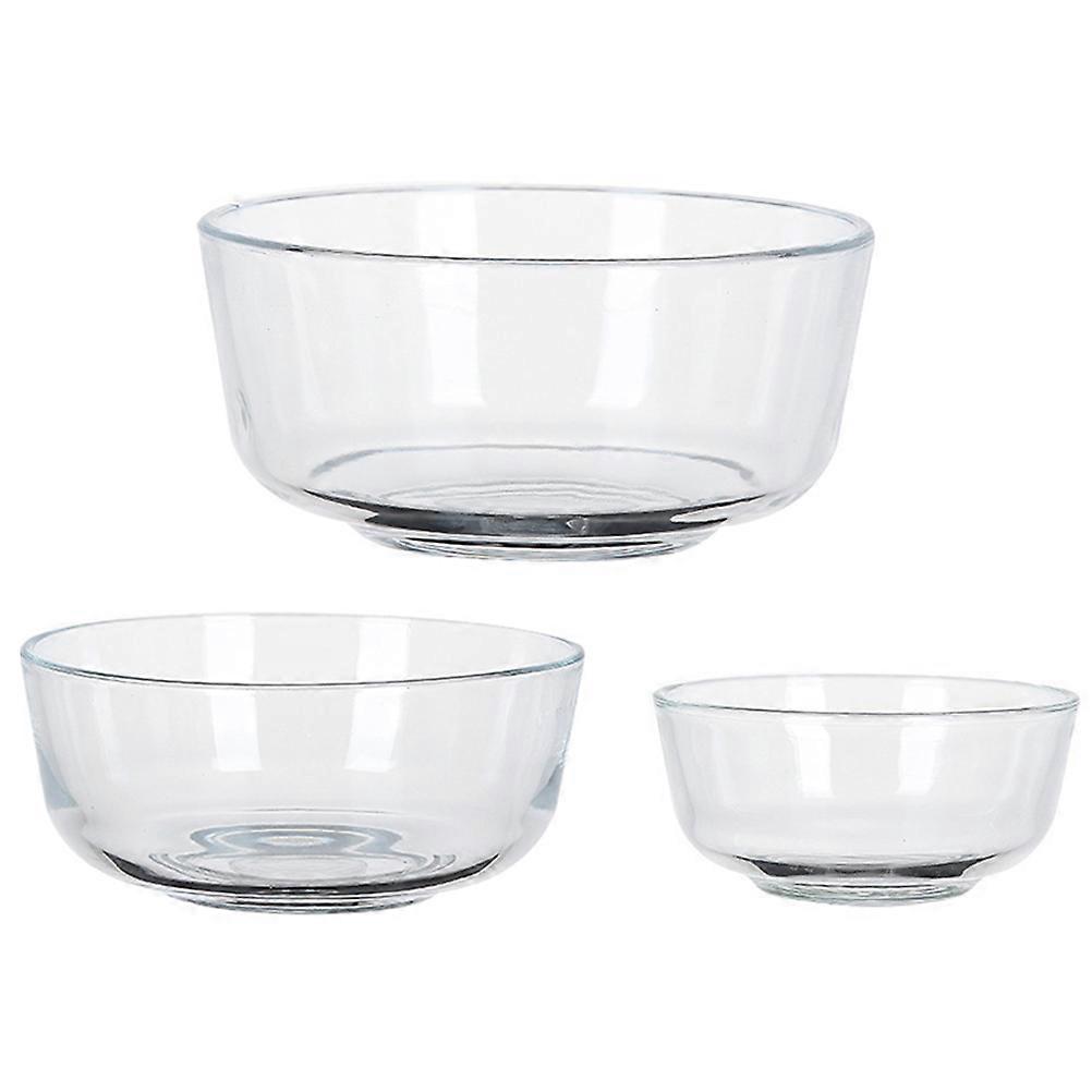 Kitchen Glass Bowls For Home Use Nested Storage Round Shape Assorted Color 3Set