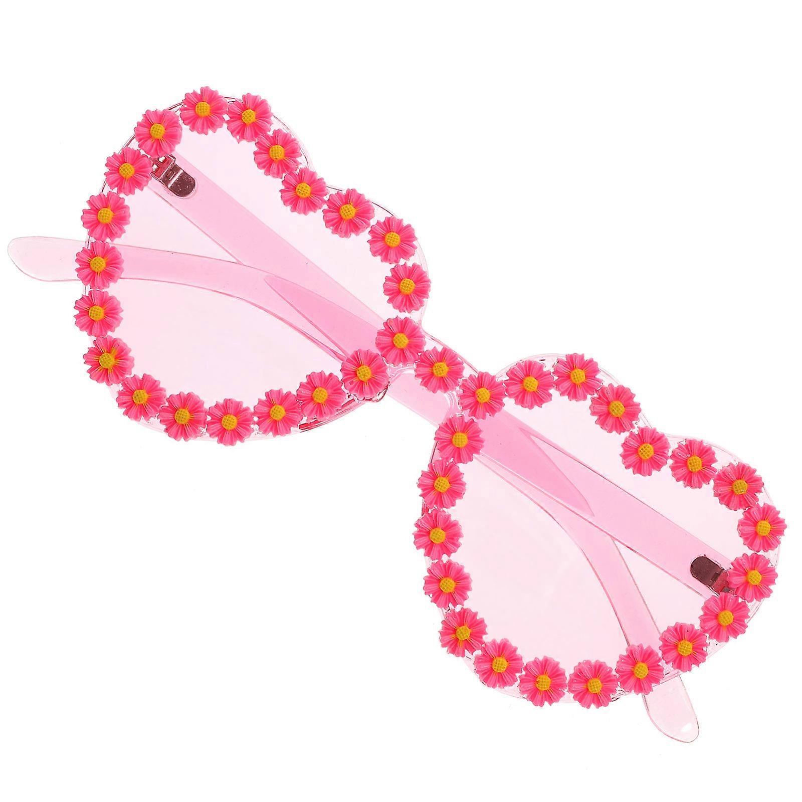 Sunglasses Cute Heart Shaped Girls Outdoor Activities Pink 15X14X6CM Sun Protection 1Pack