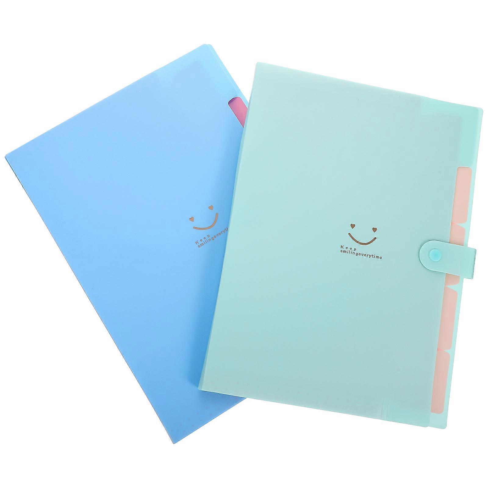 Office Accordion Folder Bright Color Filling Folder Multi Layer Design Home School 2Pcs
