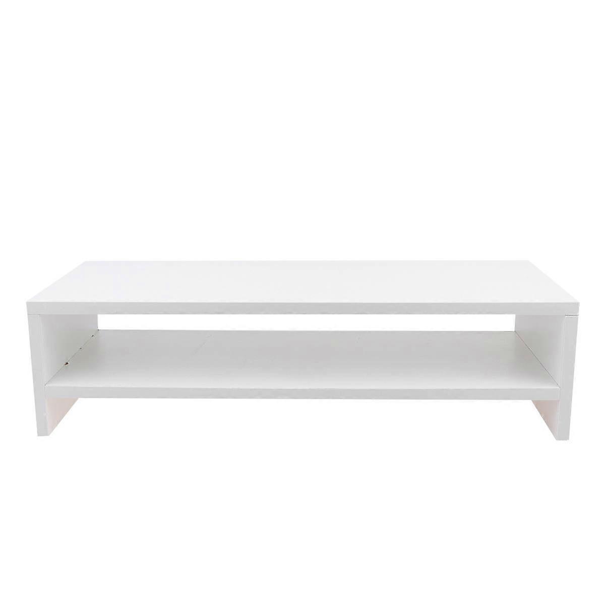 White Wood and Metal Supporting Shelf for Computers and Books Reduces Neck Strain