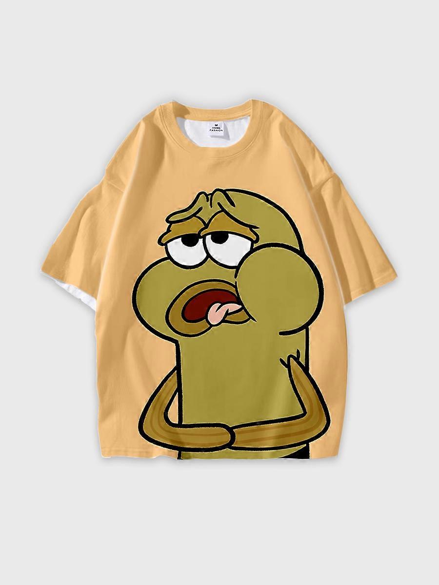 T-shirt round neck Anime Pattern loose short sleeve D1398