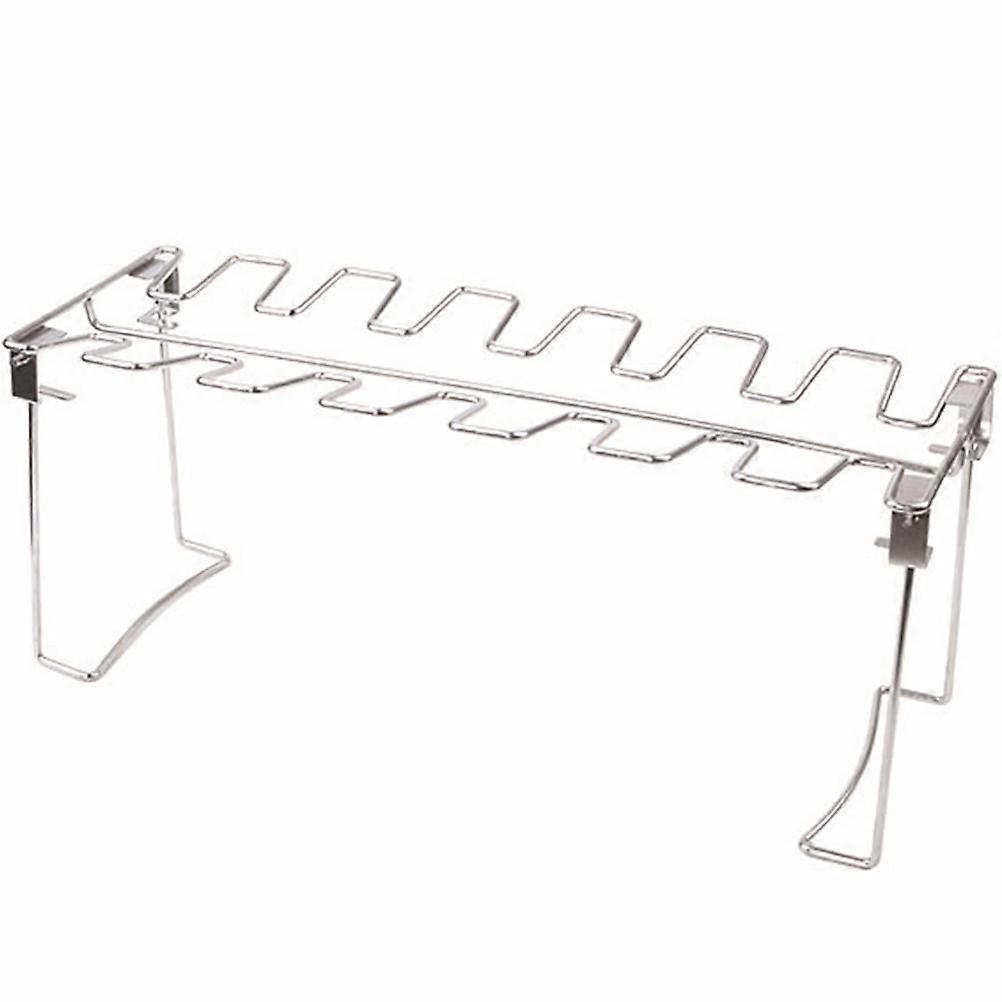 Stainless Steel Roasting Rack Multi-Functional Bbq Chicken Leg Stand Simple Shape Design For Tailgate Grilling Smoke 1Pack