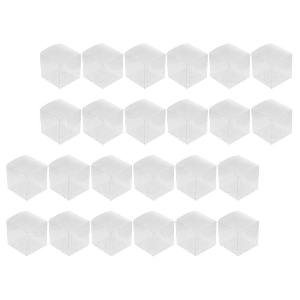Transparent PVC Jewelry Storage Boxes for Snacks Candy Bread 24pcs Square Bulk Box Set