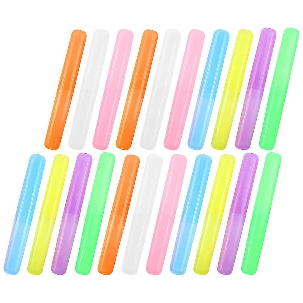 Toothbrush Travel Case for Storage Use Strong PP Material Assorted Color 21 Pieces