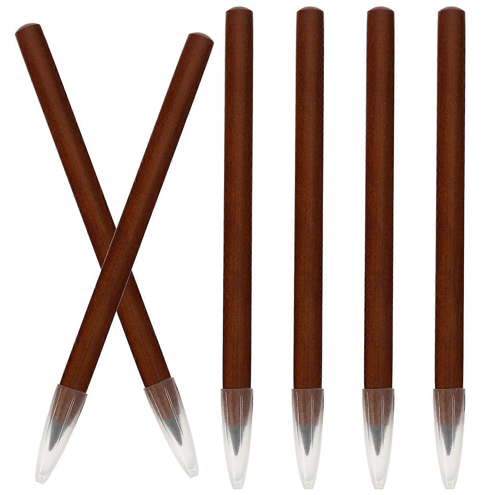Inkless Pencil for Daily Use Great for Sketching and Calligraphy Made of Wood Chocolate Color 6pcs