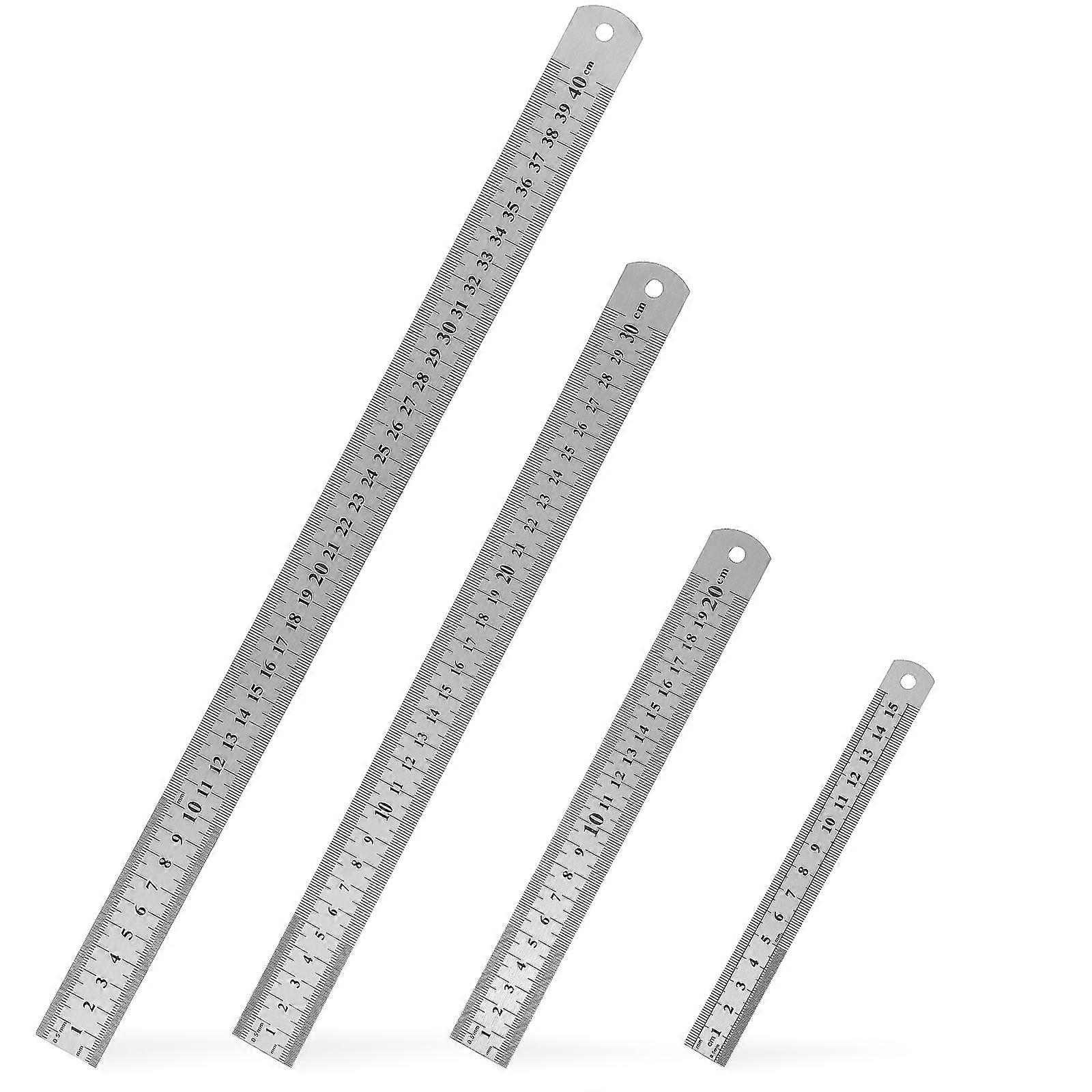 Premium Stainless Steel Metal Ruler for Makeup Use Lightweight Portable DoubleSided Scales 12 Inch Silver